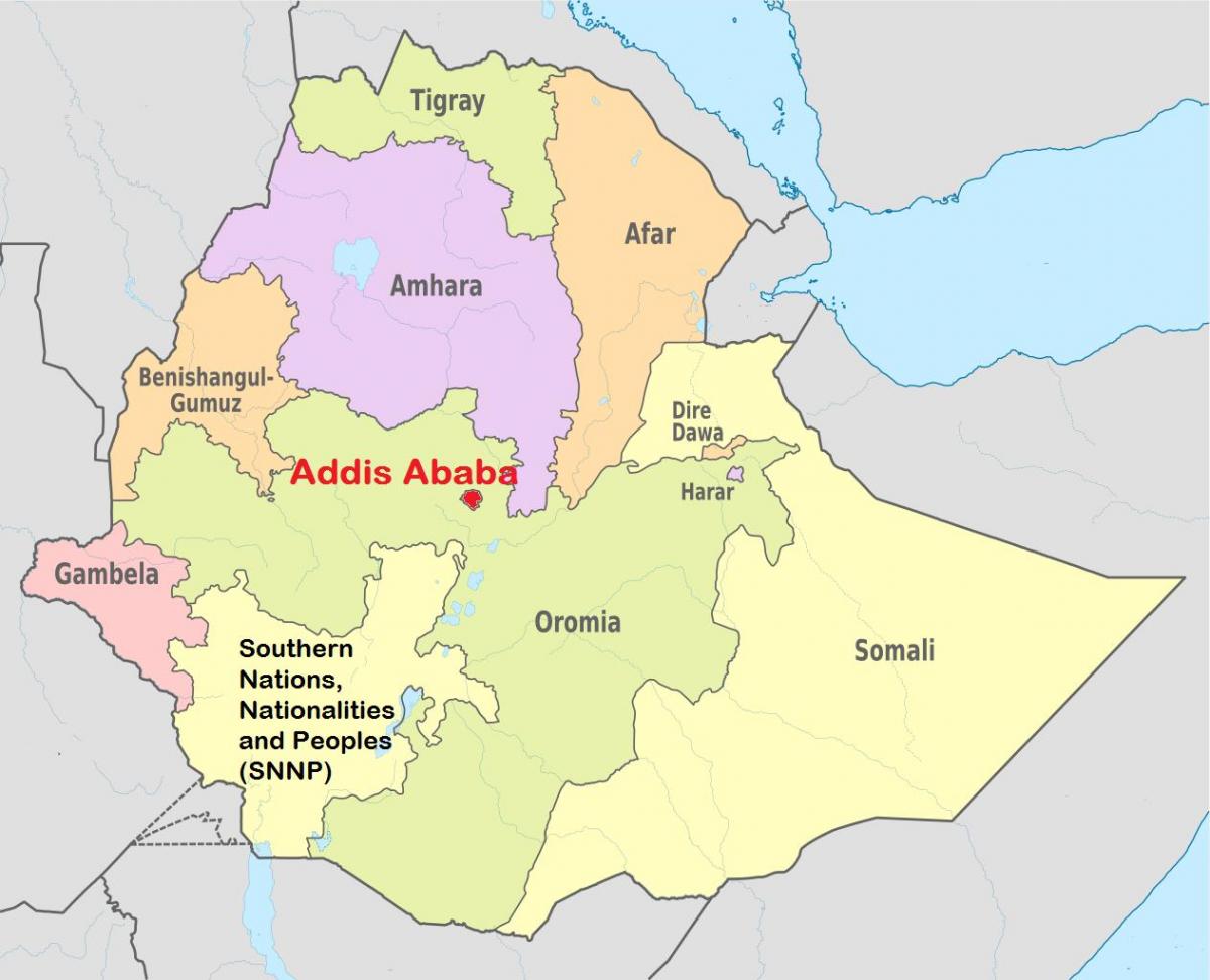 addisz-abeba Etiópia térkép világ