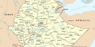 Politikai térkép Etiópia
