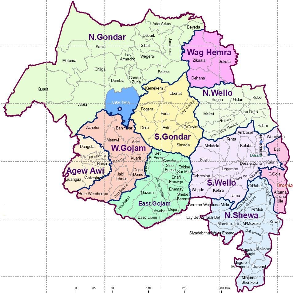 Etiópia gondar térkép