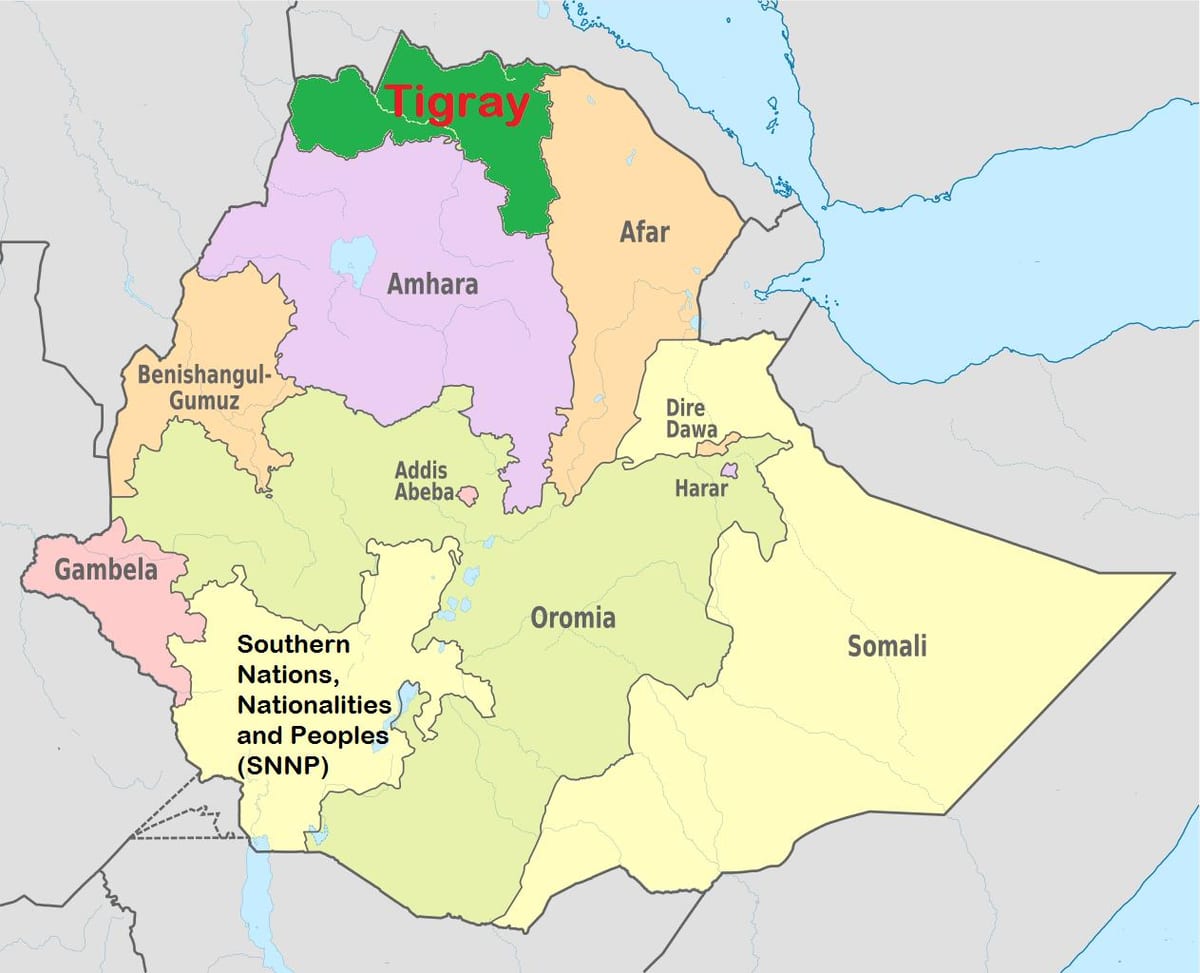Etióp tigray térkép