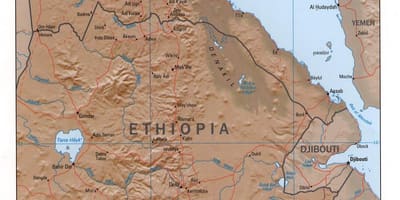 Térkép észak-Etiópia