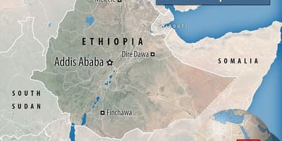 Danakil depresszió Etiópia térkép