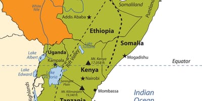 Térkép Etióp fennsík afrika