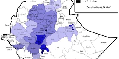 Etiópia népsűrűség térkép