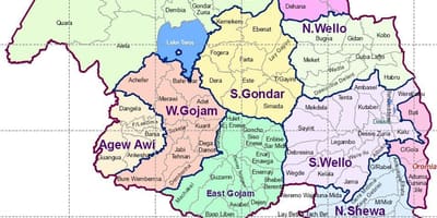 Etiópia gondar térkép