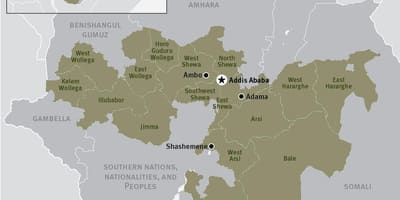 Térkép oromia régió Etiópiában